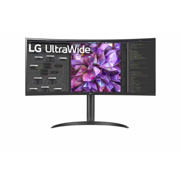 LG 34" WQHD Curved IPS LED Monitor (34WQ75C-B) - 3440 x 1440, 21:9 Aspect Ratio, HDMI (2), DisplayPort, USB-C 90W, LAN, Built-in Speakers, Height Adjustable, 3-Year Warranty