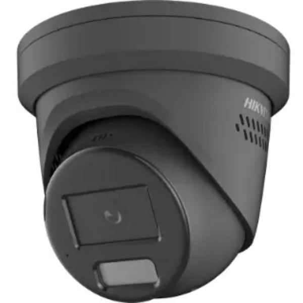 Hikvision Hybrid ColorVu DS-2CD2387G2H-LISU-SL-BLK 8MP Turret Camera (DS-2CD2387G2H-LISU-SL-BLK) - Black, Strobe, Audio, 2.8mm Lens, 30m IR, Built-in Microphone