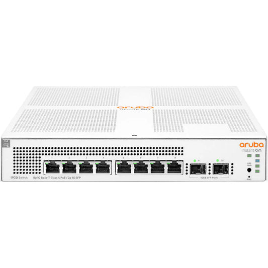 HPE Aruba Instant On 1930 8G Class4 PoE 2SFP 124W Switch (JL681A) - Managed L2+ Switch, PoE+, Rack-Mountable