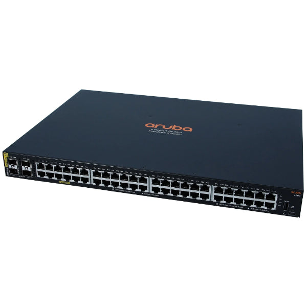 HPE Aruba 6000 48G Class4 PoE 4SFP 370W Switch (R8N85A) - Managed Switch, PoE+, Rack-Mountable